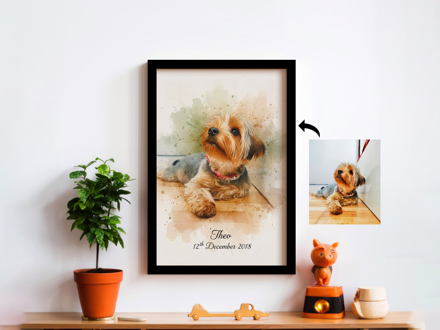 Personalized Pet Portrait Canvas Print Ready To Hang Wall Art India