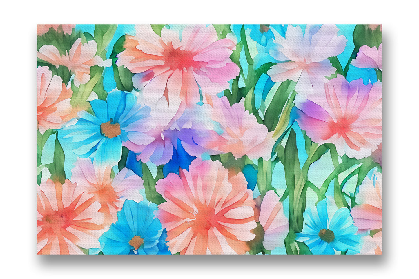 Radiant Bloom: Colorful Abstract Watercolor Painting | Canvas Print