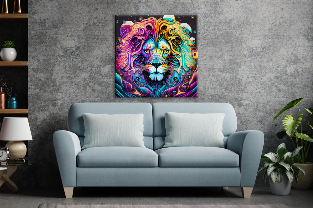 Majestic Lion Abstract Wall Art
