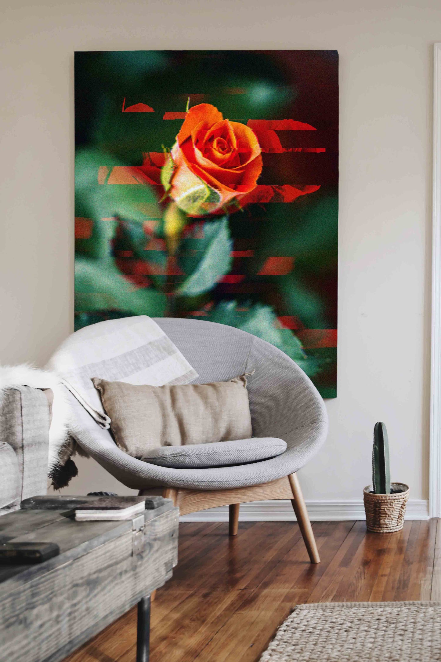 
                  
                    Rose flower digital art In Room View
                  
                