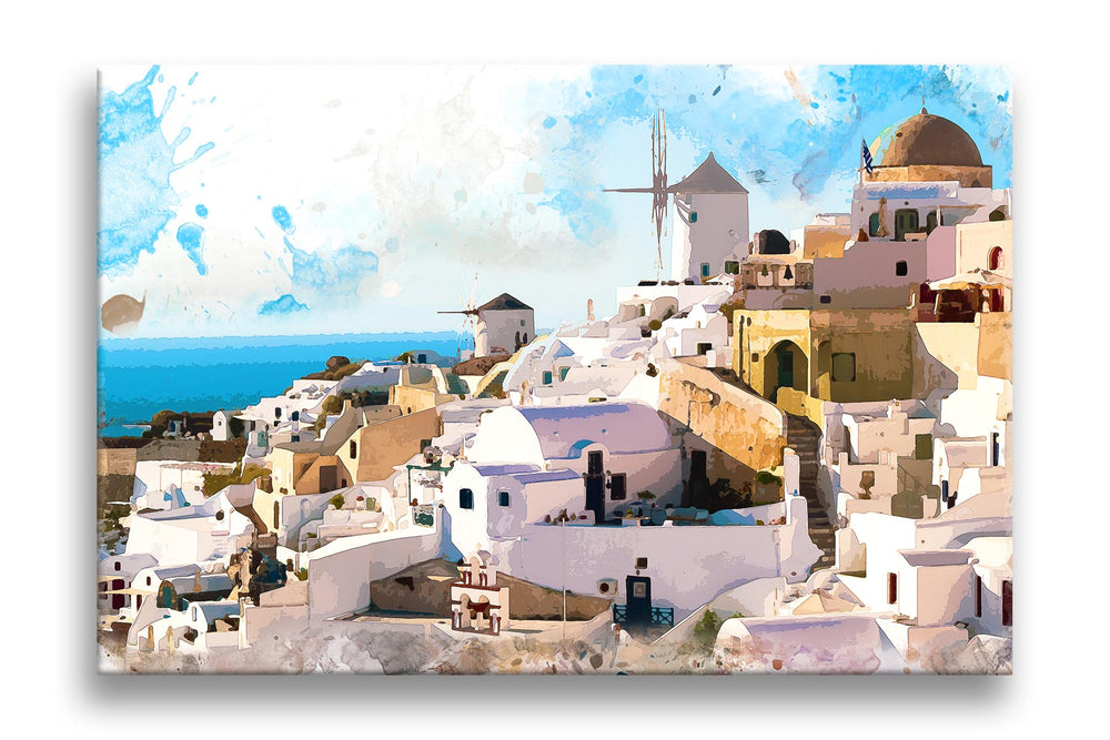 
                  
                    Santorini view painting
                  
                