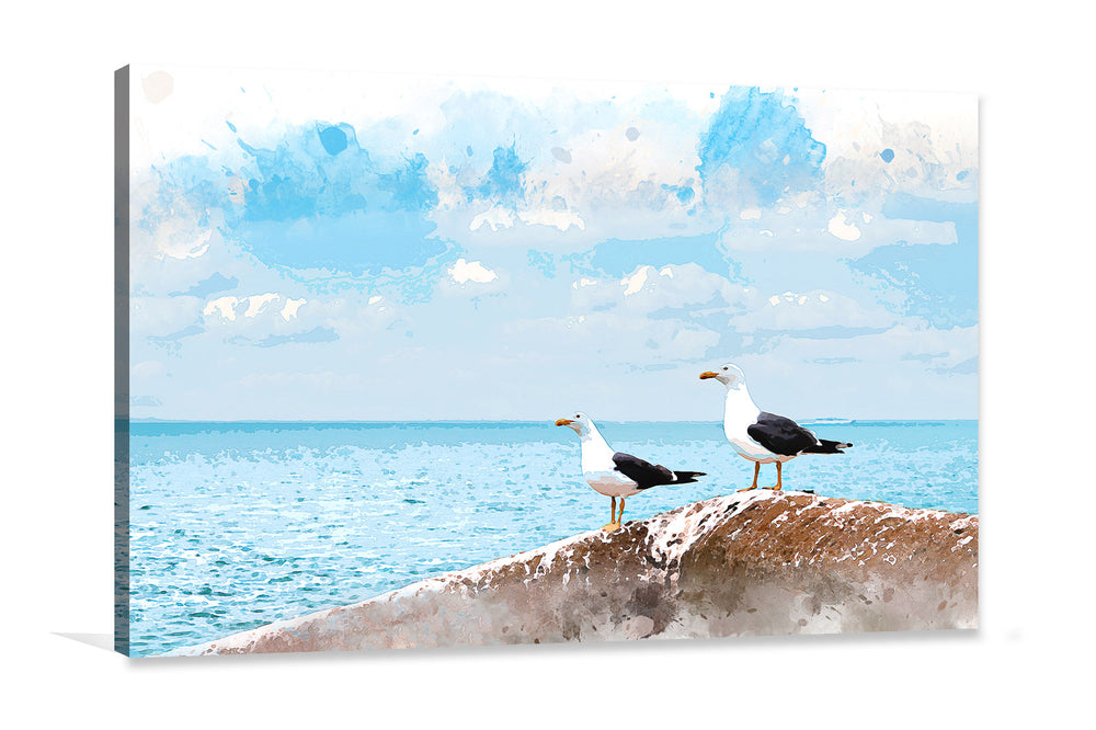 
                  
                    Seagulls and the sea canvas painting
                  
                
