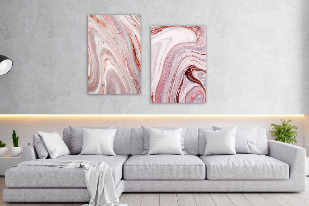 Duo of Pink Abstract Art Prints