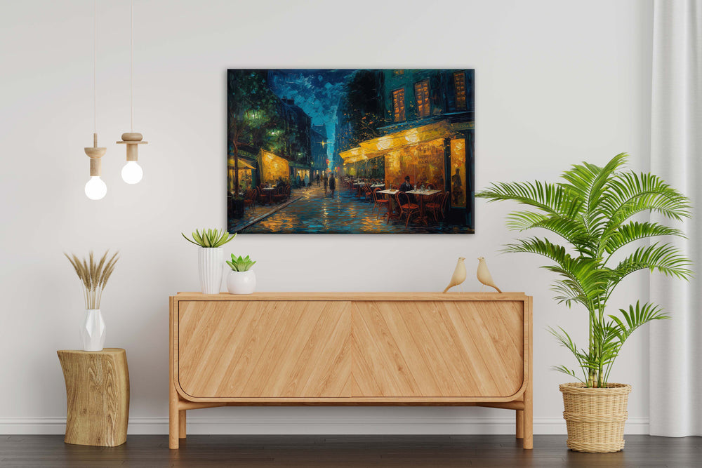 Walking at night painting